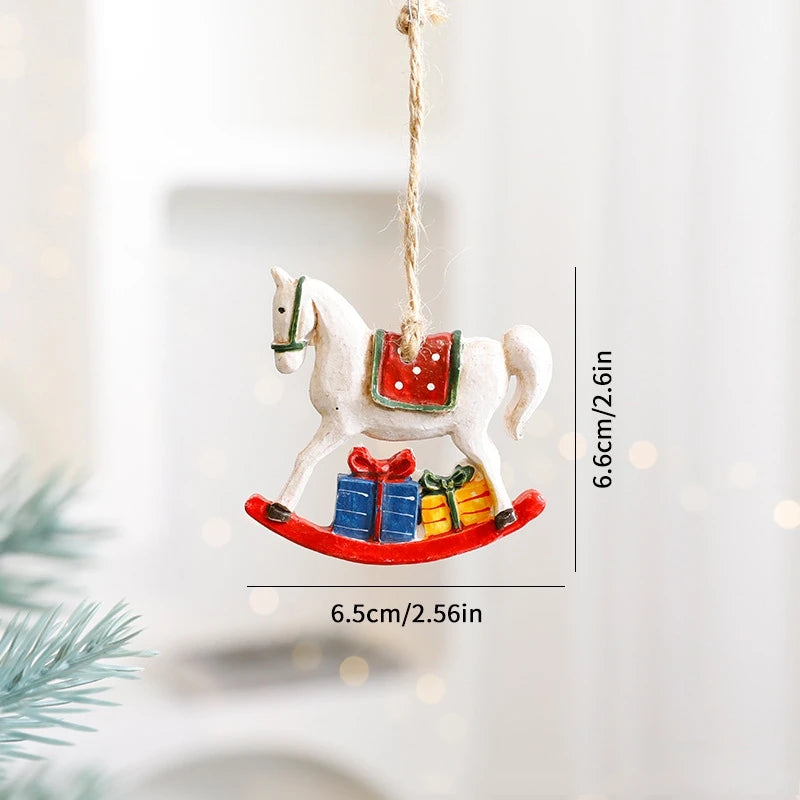 Christmas Tree Pendant Wind Chime Christmas Tree Bells Elk Angel Girl Hanging Pendant 2025 New Year Xmas Decoration Accessories