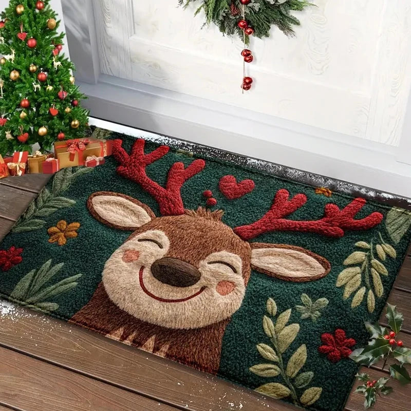 Christmas Carpet Door Merry Christmas Mat Festival Santa Claus Outdoor Decorations Home 2025 Navidad Xmas Ornament New Year 2026