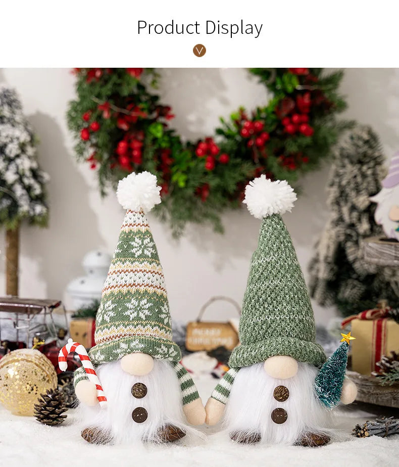 2025 Gnome Christmas Decorations 30cm Light Up Christmas Gnomes Plush Doll Ornaments Knited Elf Dwarf Gift Home Table Decoration