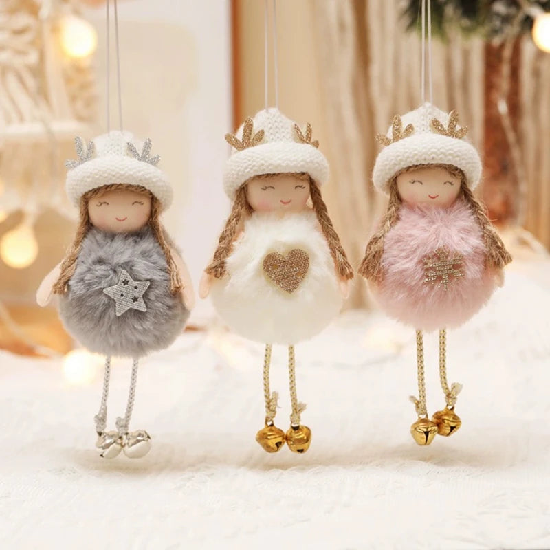 Christmas Tree Pendant Wind Chime Christmas Tree Bells Elk Angel Girl Hanging Pendant 2025 New Year Xmas Decoration Accessories