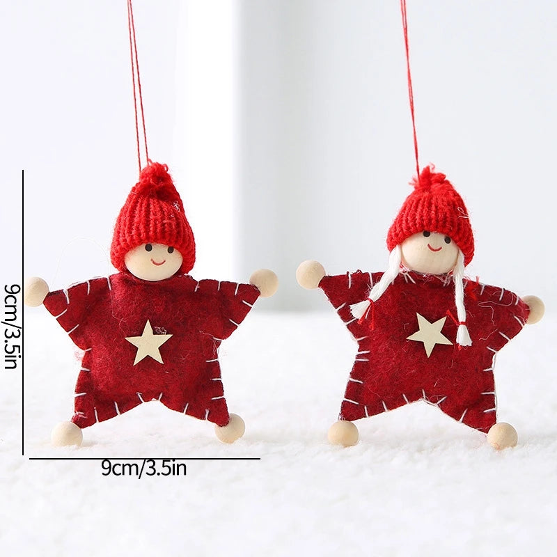 Christmas Tree Pendant Wind Chime Christmas Tree Bells Elk Angel Girl Hanging Pendant 2025 New Year Xmas Decoration Accessories