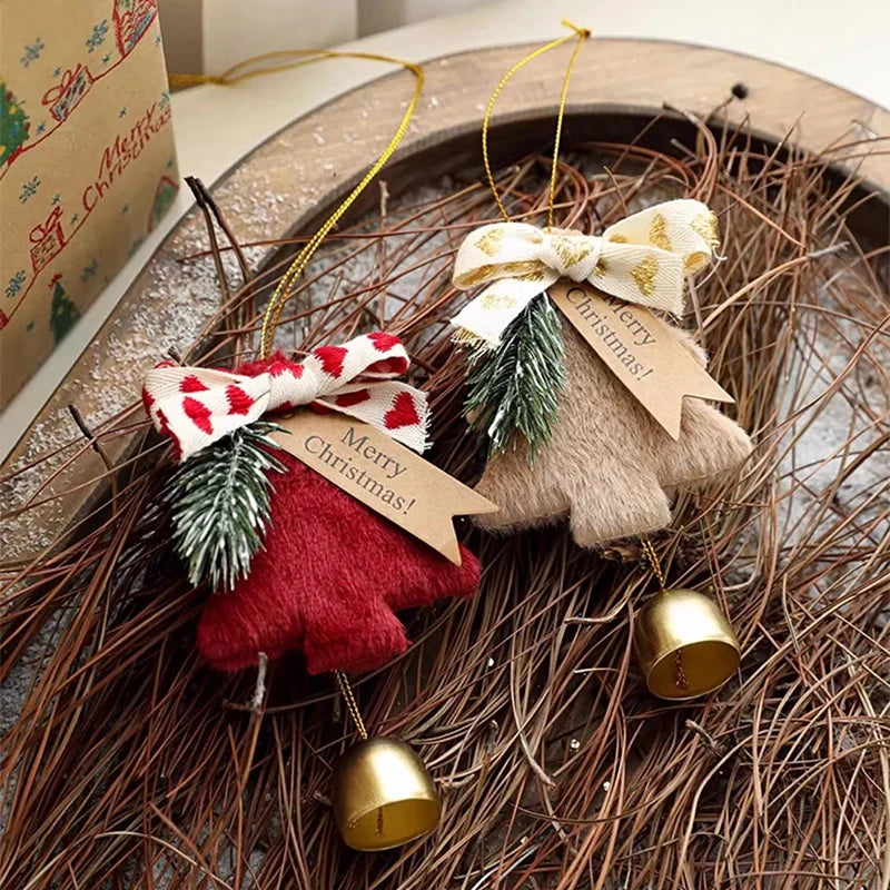 Christmas Tree Pendant Wind Chime Christmas Tree Bells Elk Angel Girl Hanging Pendant 2025 New Year Xmas Decoration Accessories