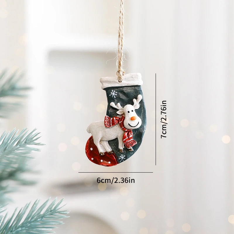 Christmas Tree Pendant Wind Chime Christmas Tree Bells Elk Angel Girl Hanging Pendant 2025 New Year Xmas Decoration Accessories