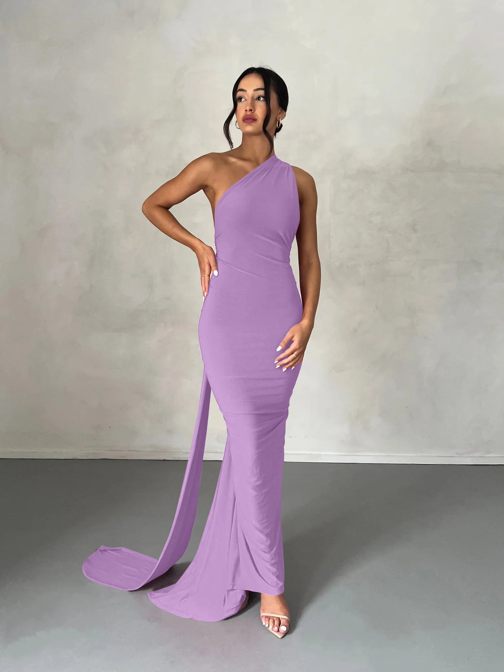 Hugcitar One Shoulder Backless Adjustable Scarf Loop Ruched Sexy Maxi Dress Women Elegant Y2K Streetwear Festival Outfit dress