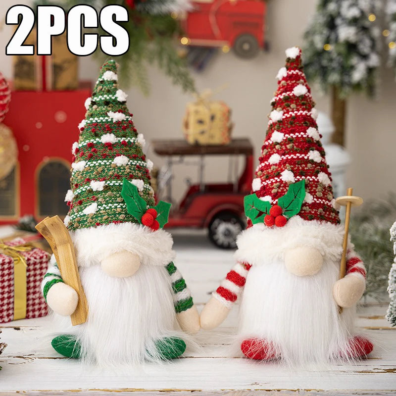 2025 Gnome Christmas Decorations 30cm Light Up Christmas Gnomes Plush Doll Ornaments Knited Elf Dwarf Gift Home Table Decoration