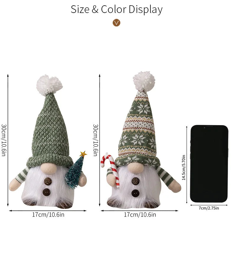 2025 Gnome Christmas Decorations 30cm Light Up Christmas Gnomes Plush Doll Ornaments Knited Elf Dwarf Gift Home Table Decoration