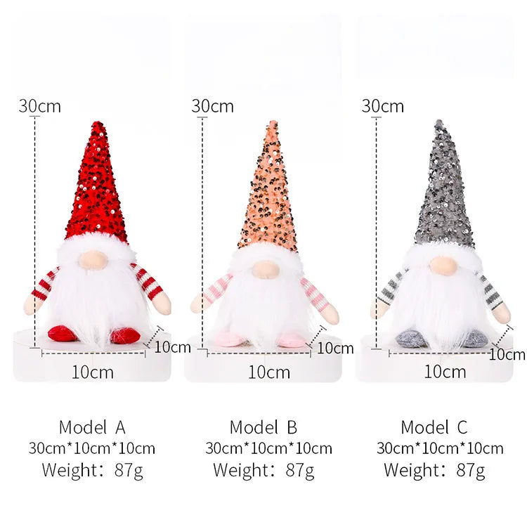 2025 Gnome Christmas Decorations 30cm Light Up Christmas Gnomes Plush Doll Ornaments Knited Elf Dwarf Gift Home Table Decoration