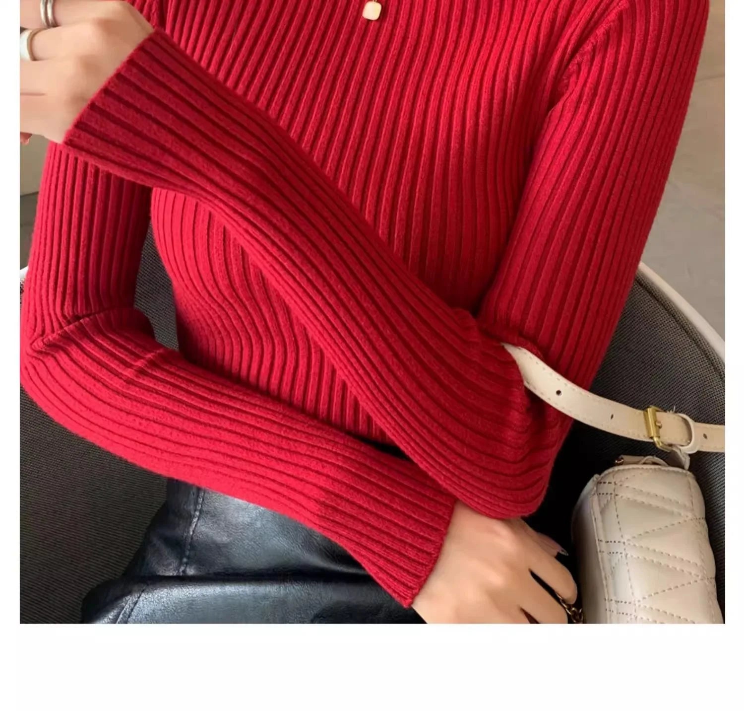 2025 Casual Slim Knitted Pullover Autumn Winter Thick Turtleneck Sweater Base Sweater Korean Style Simple Base Layer Warm Tops