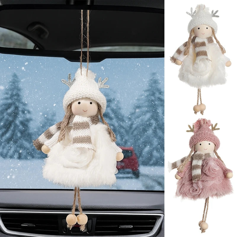 Christmas Tree Pendant Wind Chime Christmas Tree Bells Elk Angel Girl Hanging Pendant 2025 New Year Xmas Decoration Accessories