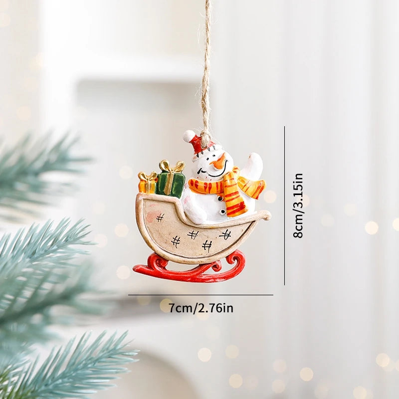 Christmas Tree Pendant Wind Chime Christmas Tree Bells Elk Angel Girl Hanging Pendant 2025 New Year Xmas Decoration Accessories