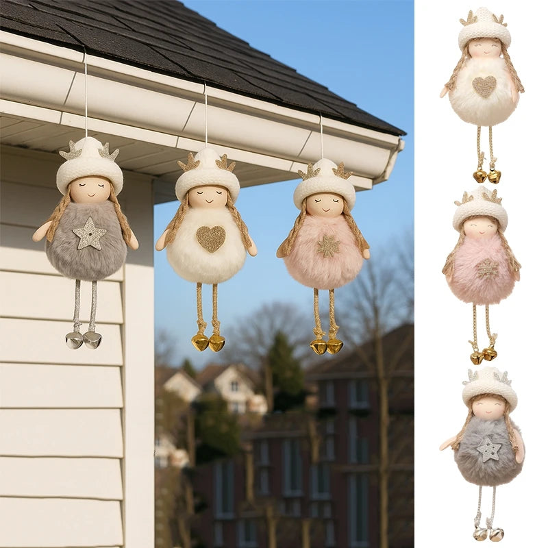 Christmas Tree Pendant Wind Chime Christmas Tree Bells Elk Angel Girl Hanging Pendant 2025 New Year Xmas Decoration Accessories