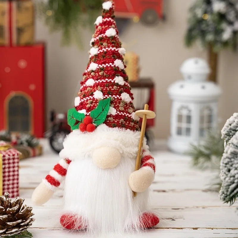 2025 Gnome Christmas Decorations 30cm Light Up Christmas Gnomes Plush Doll Ornaments Knited Elf Dwarf Gift Home Table Decoration