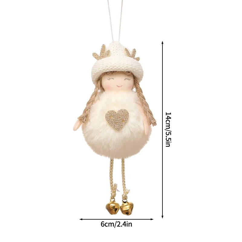 Christmas Tree Pendant Wind Chime Christmas Tree Bells Elk Angel Girl Hanging Pendant 2025 New Year Xmas Decoration Accessories