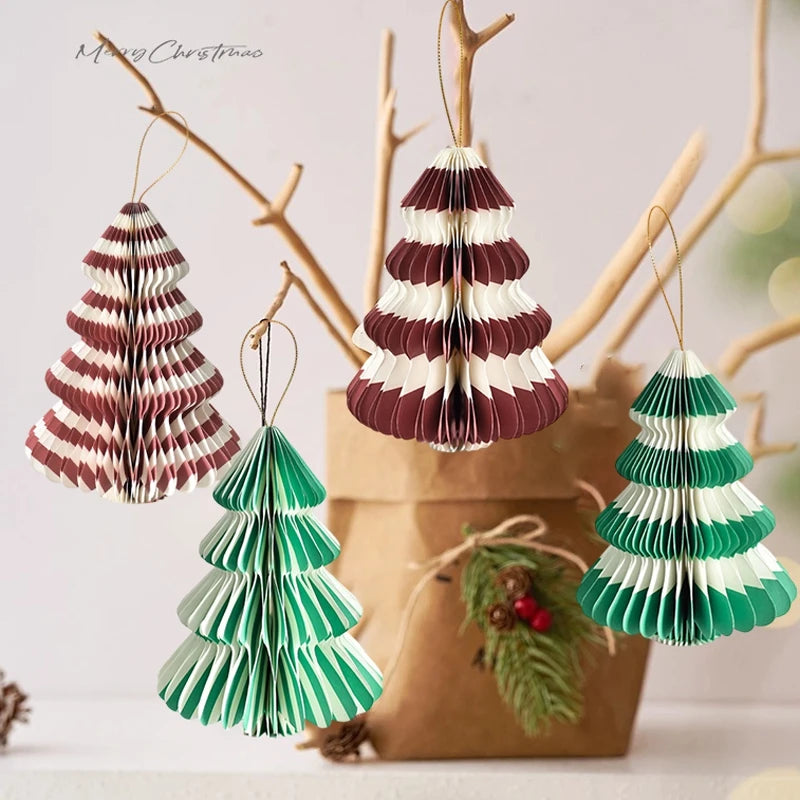Christmas Tree Hanging Honeycomb Christmas Decoration 2025 New Year 2026 Navidad Supplies Xmas Home Christmas Tree Pendants