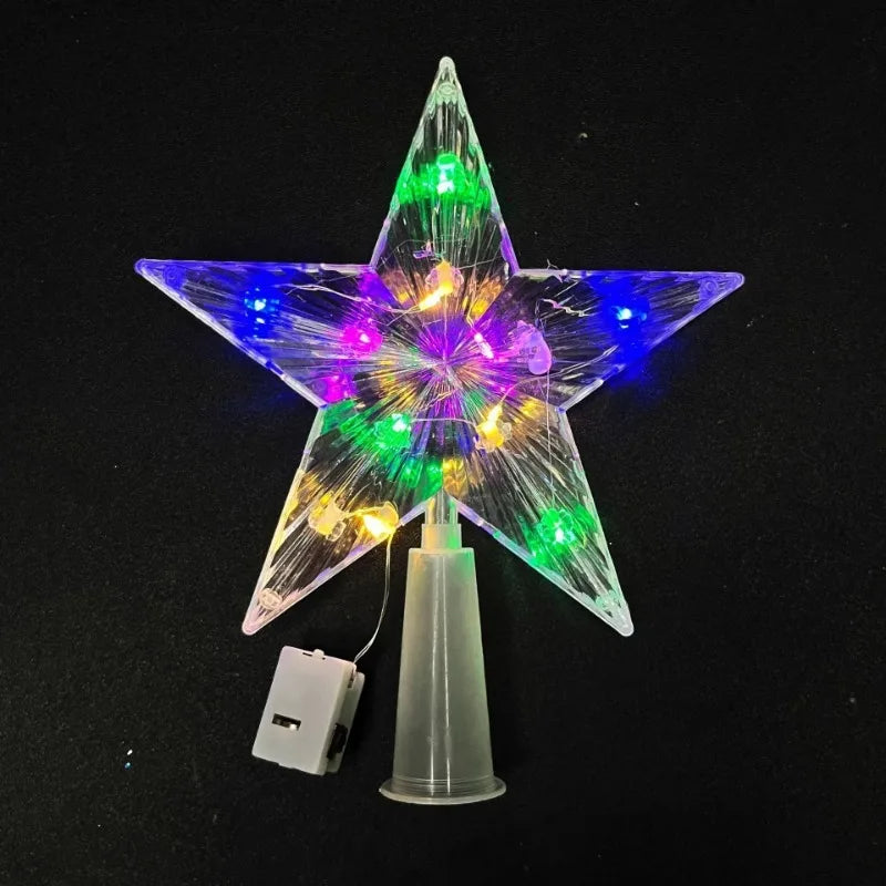 15cm Christmas Tree Decoration Stars Warm White Lights Home Room Decor LED Shining Lamp Xmas Festival TopStar Navidad 1.07in