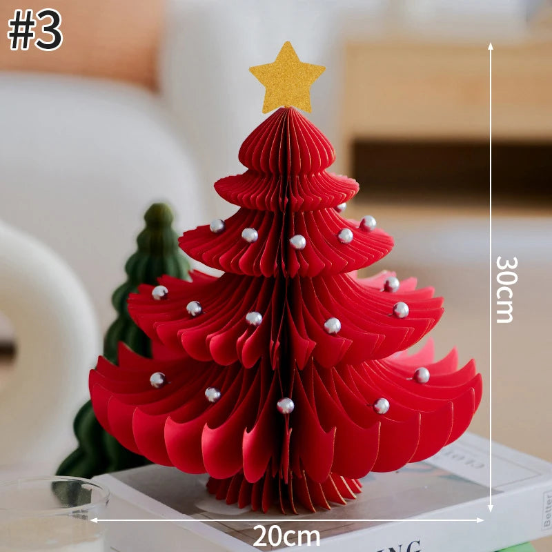 Christmas Tree Hanging Honeycomb Christmas Decoration 2025 New Year 2026 Navidad Supplies Xmas Home Christmas Tree Pendants