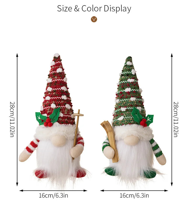 2025 Gnome Christmas Decorations 30cm Light Up Christmas Gnomes Plush Doll Ornaments Knited Elf Dwarf Gift Home Table Decoration