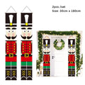 2Pc/set Christmas Door Hanging Banner Santa Claus Snowman Walnut Guards Merry Christmas Door Ornament Decoration New Year 2025