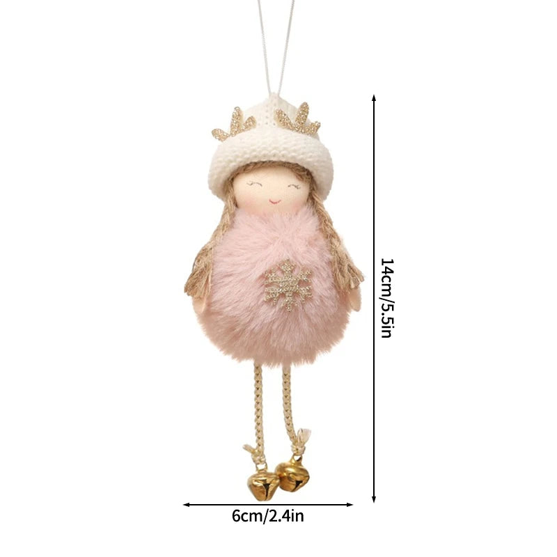 Christmas Tree Pendant Wind Chime Christmas Tree Bells Elk Angel Girl Hanging Pendant 2025 New Year Xmas Decoration Accessories
