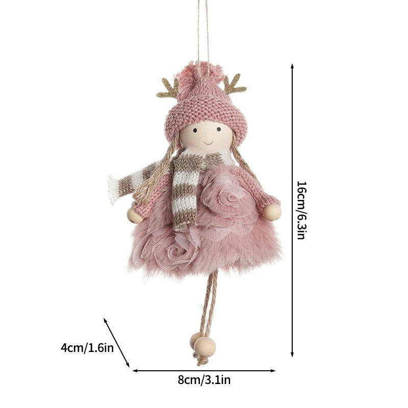 Christmas Tree Pendant Wind Chime Christmas Tree Bells Elk Angel Girl Hanging Pendant 2025 New Year Xmas Decoration Accessories