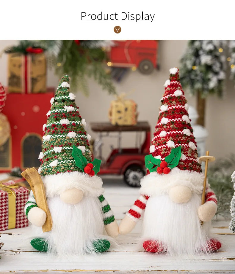 2025 Gnome Christmas Decorations 30cm Light Up Christmas Gnomes Plush Doll Ornaments Knited Elf Dwarf Gift Home Table Decoration