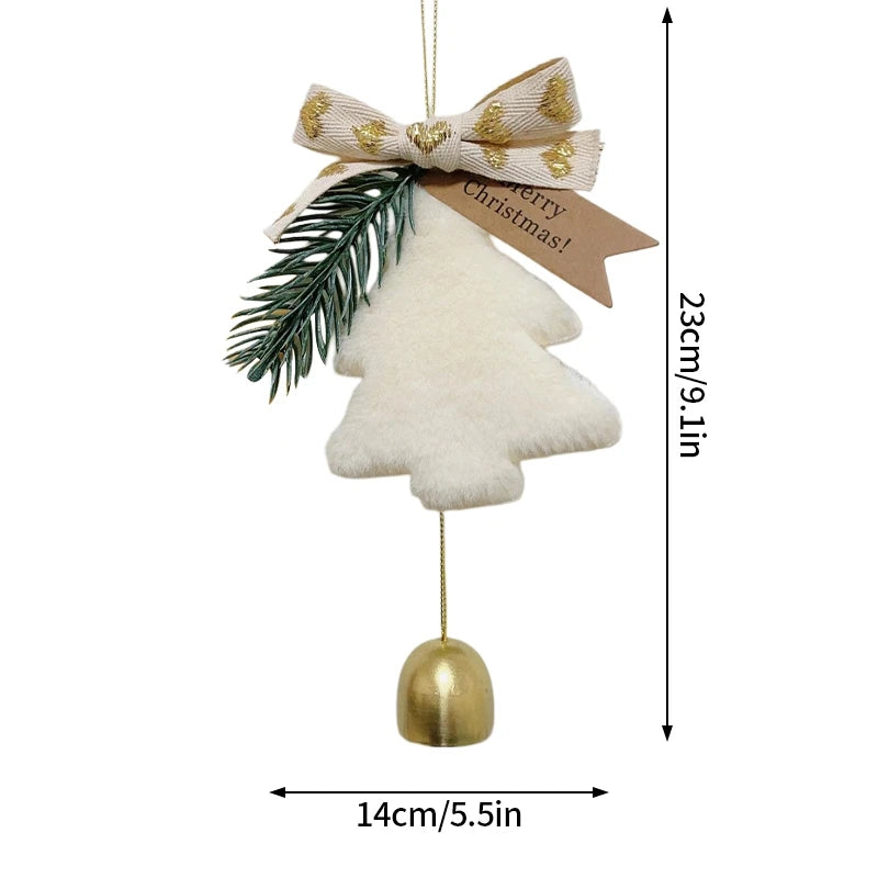 Christmas Tree Pendant Wind Chime Christmas Tree Bells Elk Angel Girl Hanging Pendant 2025 New Year Xmas Decoration Accessories