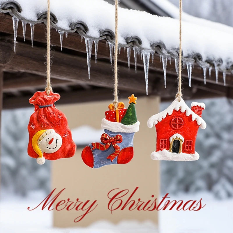 Christmas Tree Pendant Wind Chime Christmas Tree Bells Elk Angel Girl Hanging Pendant 2025 New Year Xmas Decoration Accessories