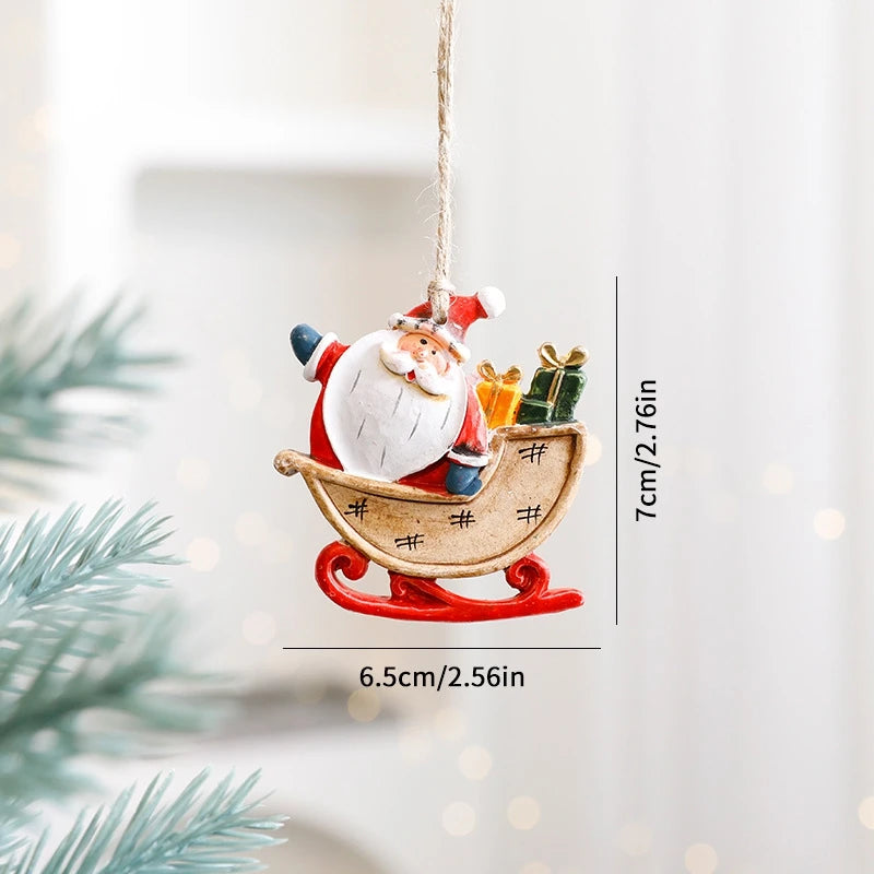 Christmas Tree Pendant Wind Chime Christmas Tree Bells Elk Angel Girl Hanging Pendant 2025 New Year Xmas Decoration Accessories