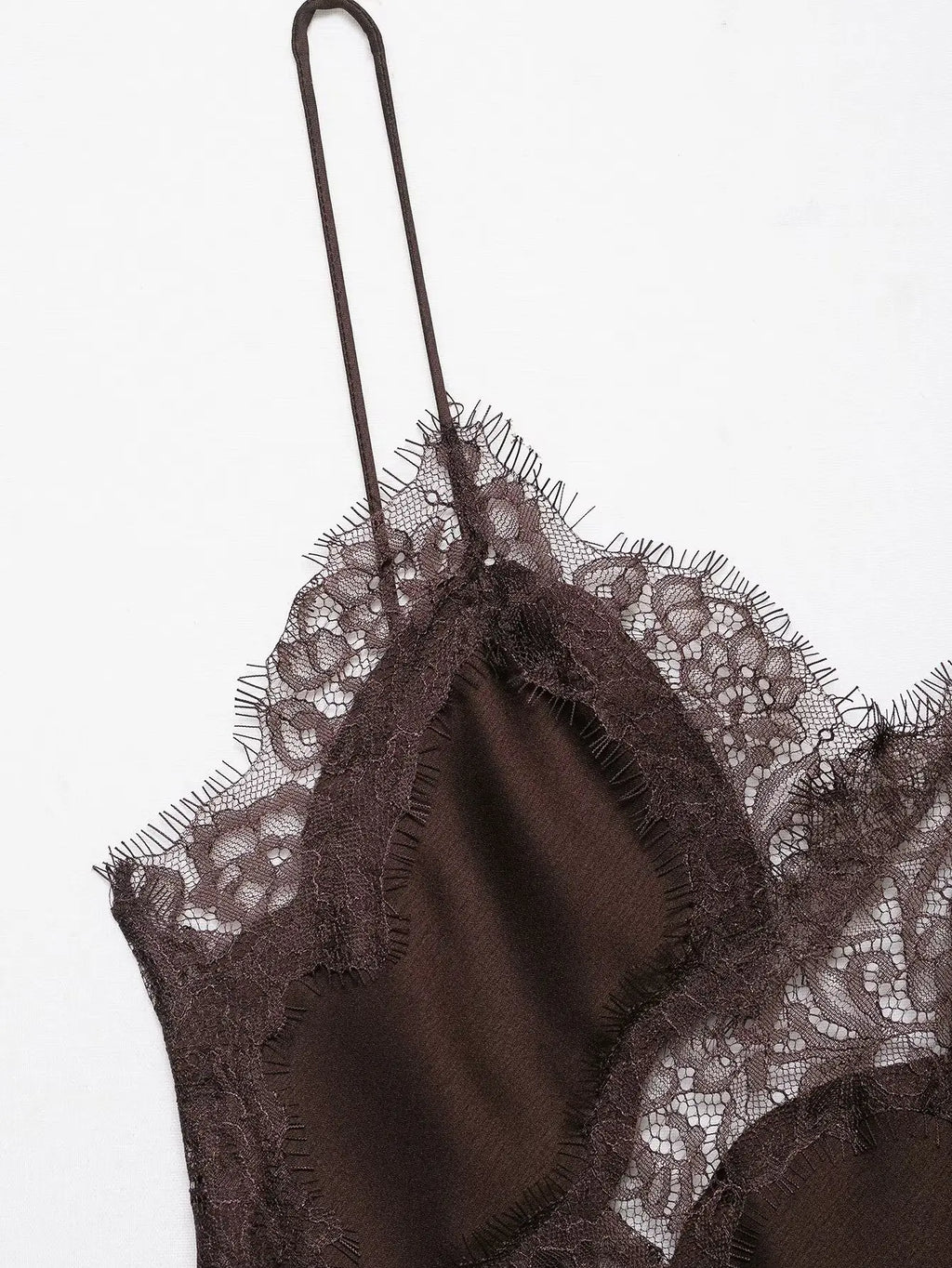 Women Sexy Irregular Lace Dress Fashion V Neck Hem Suspender Long Dresses 2025 New Fashion Party Vestidos