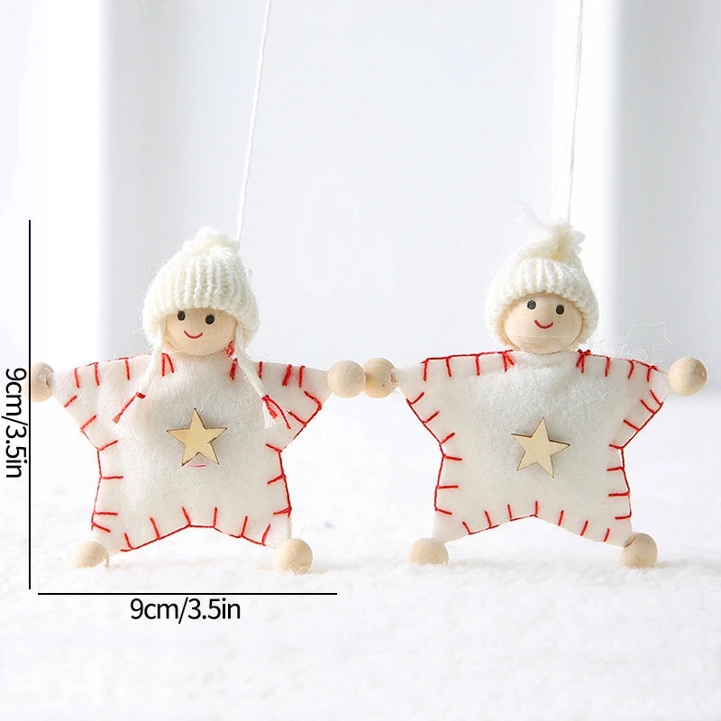 Christmas Tree Pendant Wind Chime Christmas Tree Bells Elk Angel Girl Hanging Pendant 2025 New Year Xmas Decoration Accessories