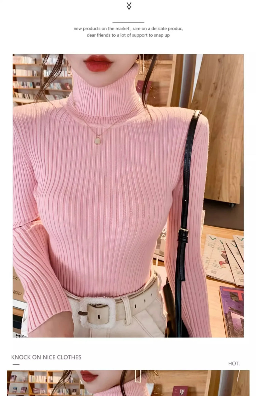 2025 Casual Slim Knitted Pullover Autumn Winter Thick Turtleneck Sweater Base Sweater Korean Style Simple Base Layer Warm Tops