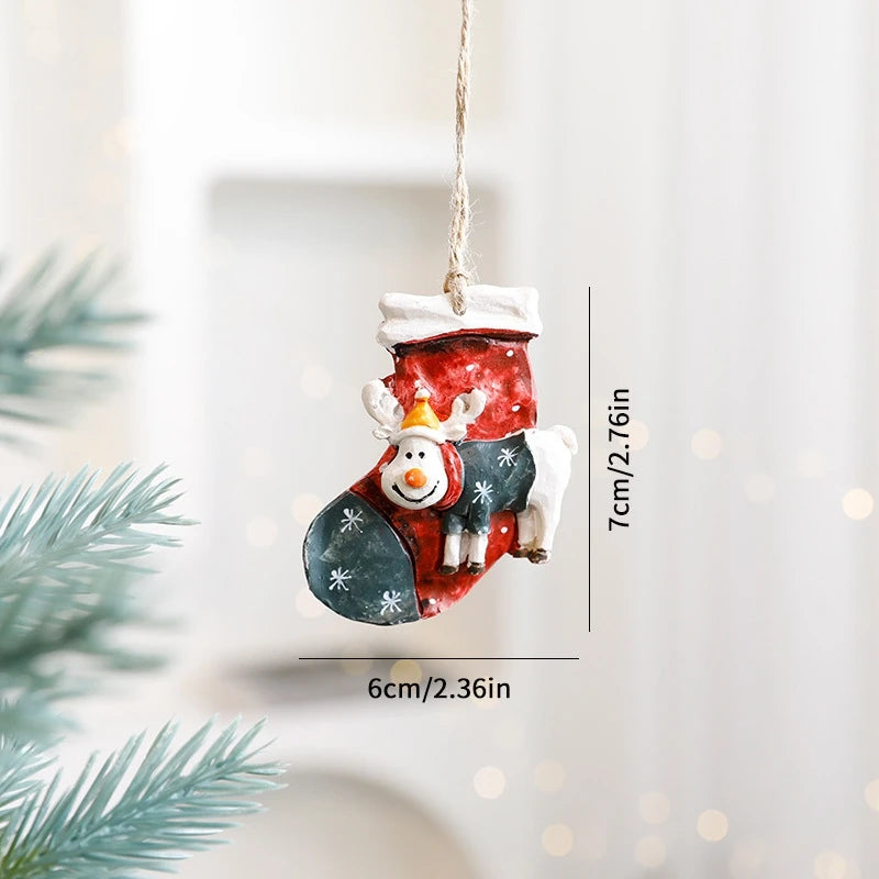 Christmas Tree Pendant Wind Chime Christmas Tree Bells Elk Angel Girl Hanging Pendant 2025 New Year Xmas Decoration Accessories
