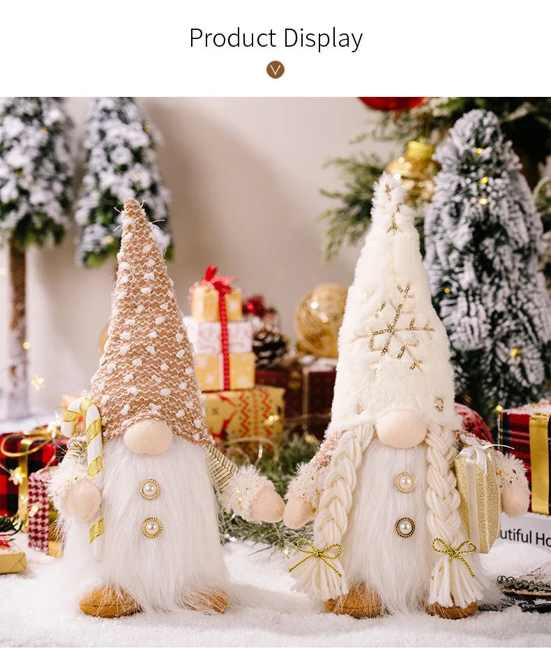2025 Gnome Christmas Decorations 30cm Light Up Christmas Gnomes Plush Doll Ornaments Knited Elf Dwarf Gift Home Table Decoration