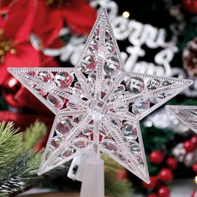 15cm Christmas Tree Decoration Stars Warm White Lights Home Room Decor LED Shining Lamp Xmas Festival TopStar Navidad 1.07in