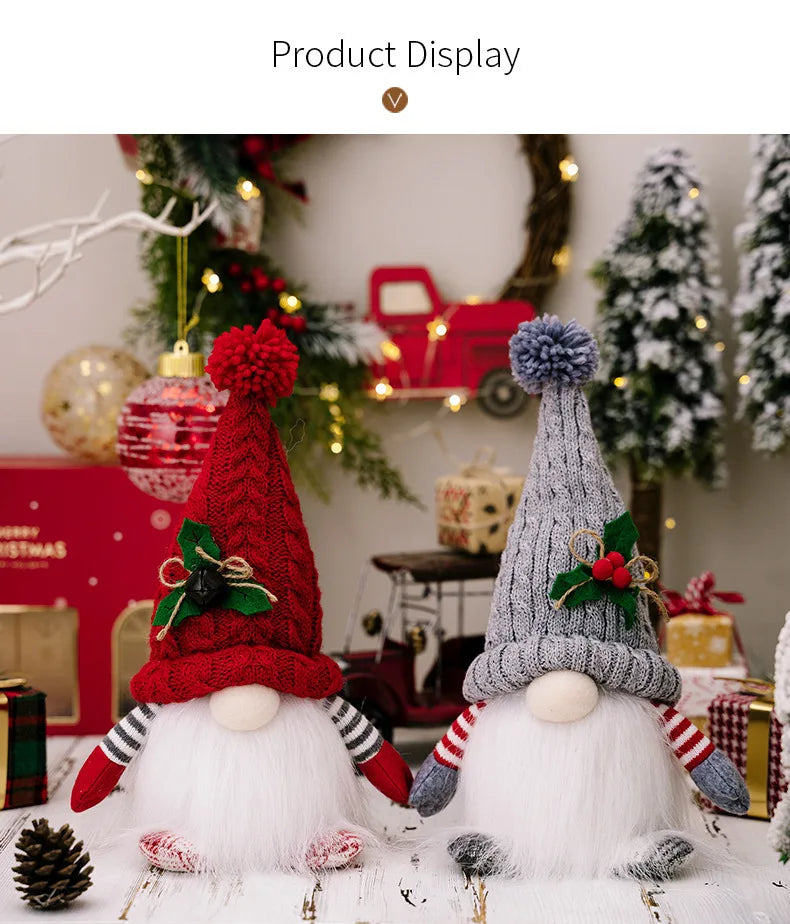 2025 Gnome Christmas Decorations 30cm Light Up Christmas Gnomes Plush Doll Ornaments Knited Elf Dwarf Gift Home Table Decoration