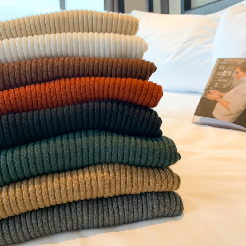 Chic Autumn Winter 2025 Pullovers Women Long Sleeve Casual Turtleneck Warm Basic Sweater Knit Jumpers Solid Color Slim Tops