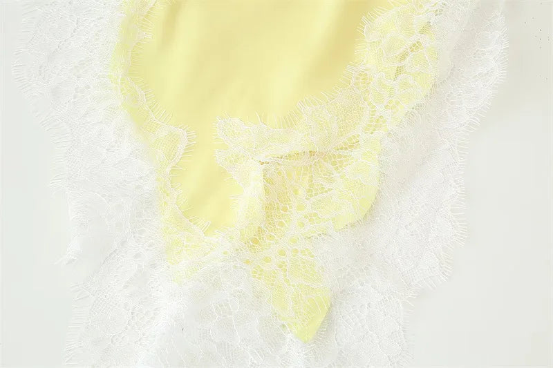 New Lace Mini Spaghetti Strap Dress For Women Irregular Backless Slit Sexy Evening Party Dress Female High Waist Bottom Dresses