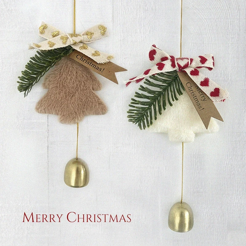 Christmas Tree Pendant Wind Chime Christmas Tree Bells Elk Angel Girl Hanging Pendant 2025 New Year Xmas Decoration Accessories
