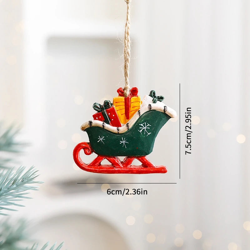 Christmas Tree Pendant Wind Chime Christmas Tree Bells Elk Angel Girl Hanging Pendant 2025 New Year Xmas Decoration Accessories