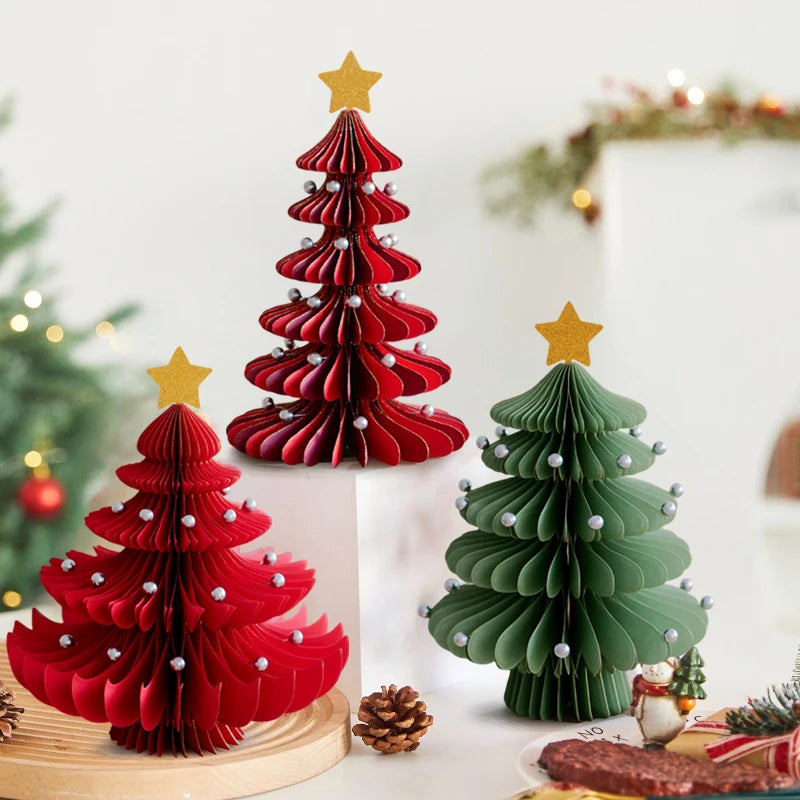 Christmas Tree Hanging Honeycomb Christmas Decoration 2025 New Year 2026 Navidad Supplies Xmas Home Christmas Tree Pendants