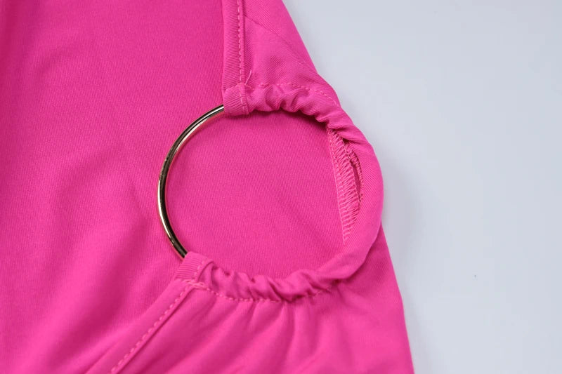 Hugcitar One Shoulder Backless Adjustable Scarf Loop Ruched Sexy Maxi Dress Women Elegant Y2K Streetwear Festival Outfit dress