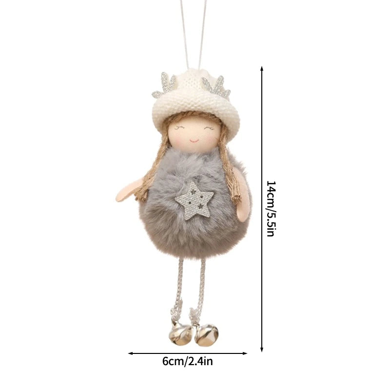 Christmas Tree Pendant Wind Chime Christmas Tree Bells Elk Angel Girl Hanging Pendant 2025 New Year Xmas Decoration Accessories
