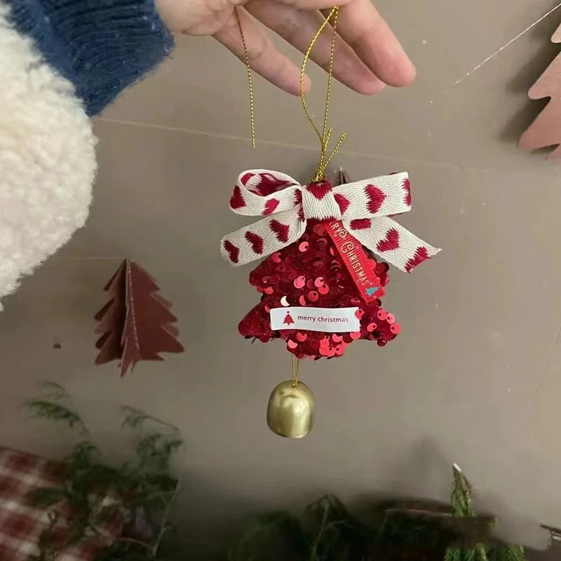 Christmas Tree Pendant Wind Chime Christmas Tree Bells Elk Angel Girl Hanging Pendant 2025 New Year Xmas Decoration Accessories