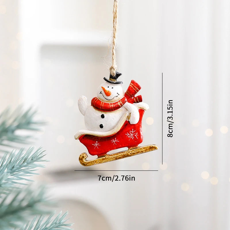 Christmas Tree Pendant Wind Chime Christmas Tree Bells Elk Angel Girl Hanging Pendant 2025 New Year Xmas Decoration Accessories