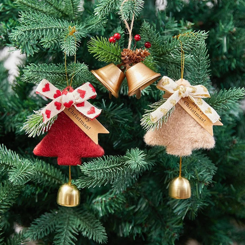 Christmas Tree Pendant Wind Chime Christmas Tree Bells Elk Angel Girl Hanging Pendant 2025 New Year Xmas Decoration Accessories