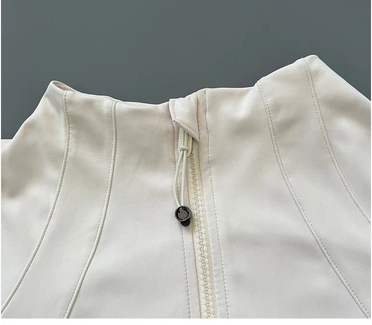 athletic slim fit quick drying zipper running jacket women dryfit outer wear yoga training fitness jacket with thumb hole