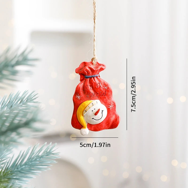 Christmas Tree Pendant Wind Chime Christmas Tree Bells Elk Angel Girl Hanging Pendant 2025 New Year Xmas Decoration Accessories