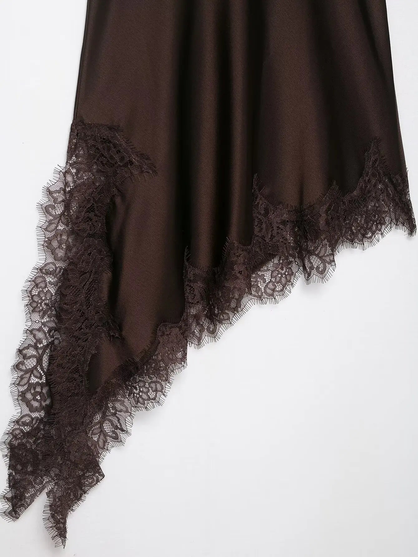 Women Sexy Irregular Lace Dress Fashion V Neck Hem Suspender Long Dresses 2025 New Fashion Party Vestidos