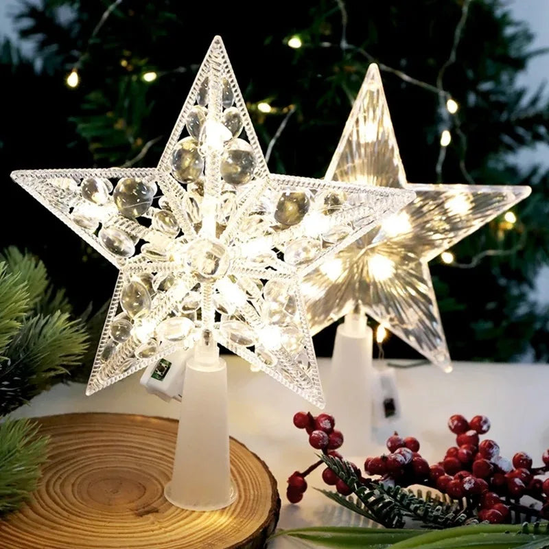15cm Christmas Tree Decoration Stars Warm White Lights Home Room Decor LED Shining Lamp Xmas Festival TopStar Navidad 1.07in