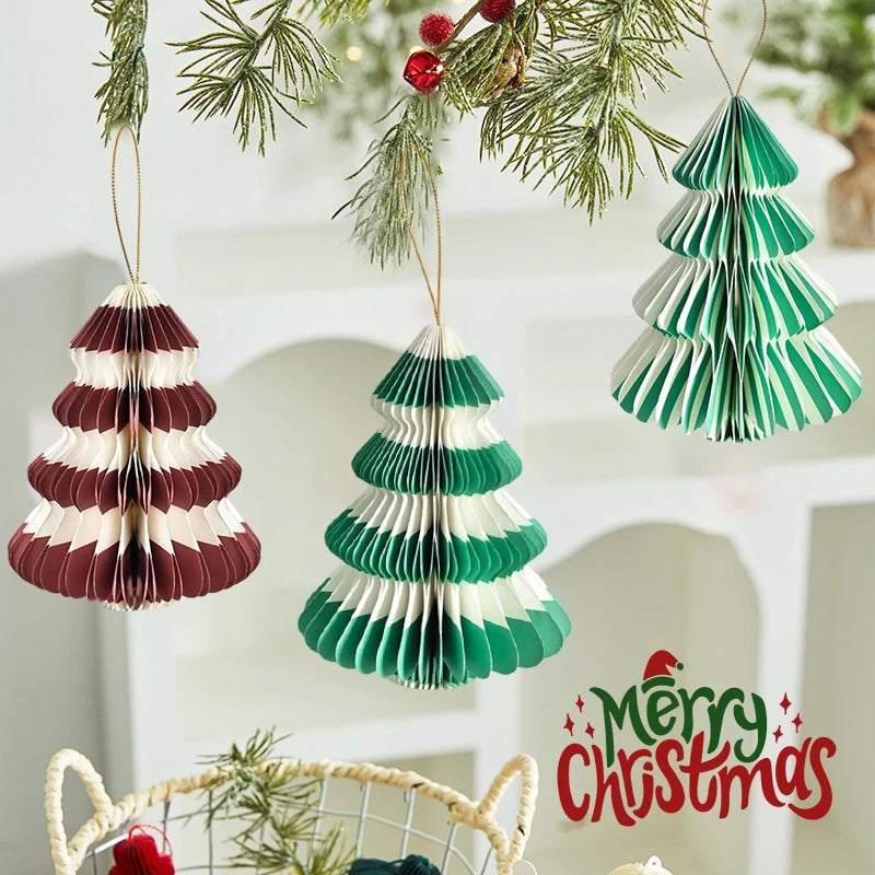 Christmas Tree Hanging Honeycomb Christmas Decoration 2025 New Year 2026 Navidad Supplies Xmas Home Christmas Tree Pendants